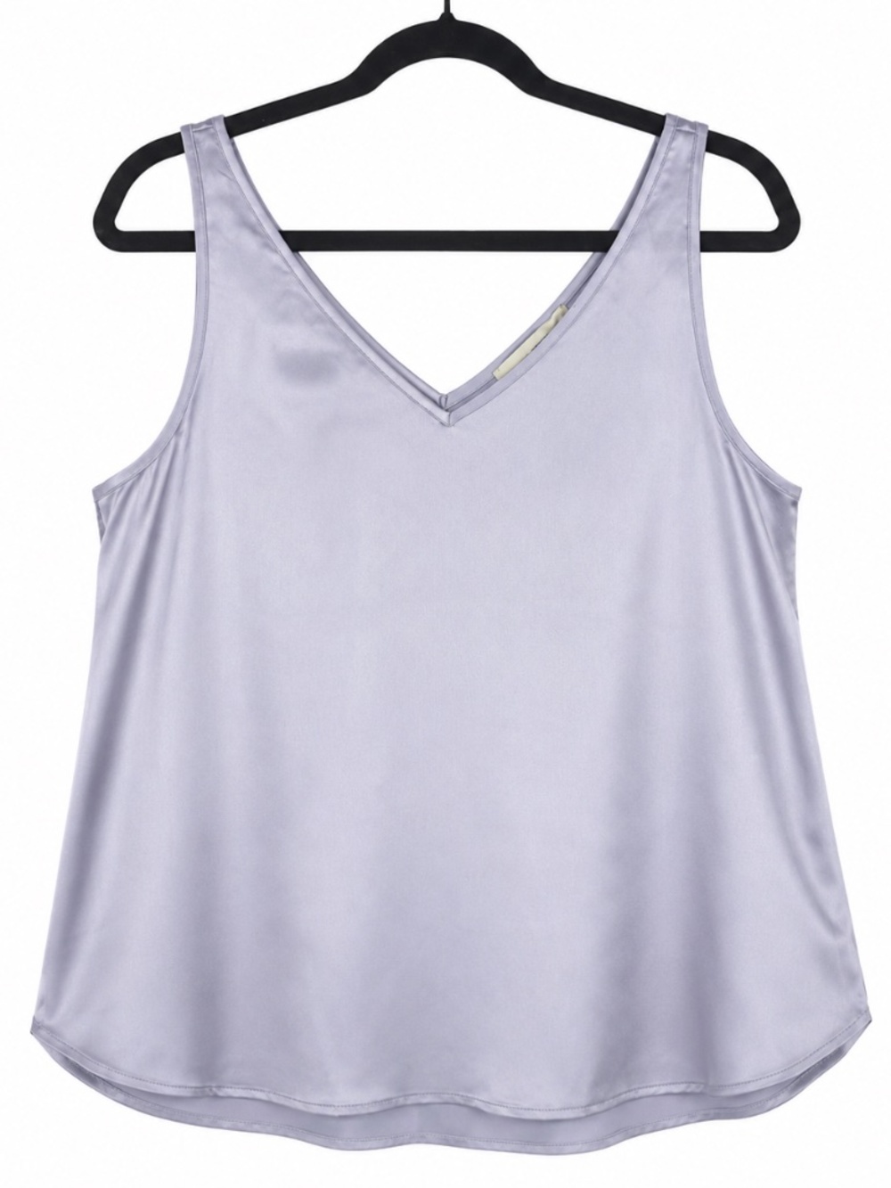 Share LOFT Satin V-Neck Tank Top Cami Womens Size M Purple Periwinkle Lavender N